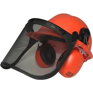 CASCO MOTOSIERRA NARANJA. NORMATIVA ANSI S3.19 Y Z87.1  EN 166 3B 1730F 397:1995