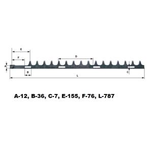 CUCHILLA SUPERIOR E7F-750, HTO-751S, KTHS750  A-12, B-36, C-7, E-155, F-76, L-787