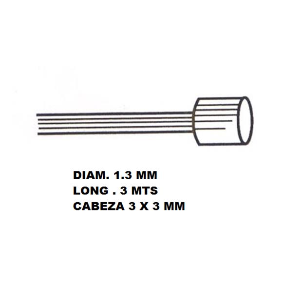 CABLE ACELERADOR 1.3  x 2,5 MTS CABEZA 3 X 3MM