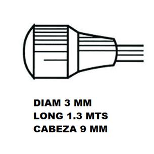 CABLE EMBRAGUE 3 MM X 1.30 MTS CABEZA 9MMS