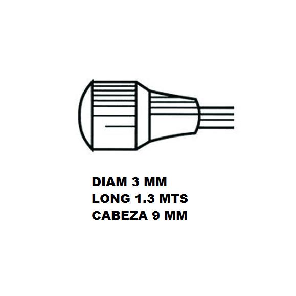 CABLE EMBRAGUE 3 MM X 1.30 MTS CABEZA 9MMS