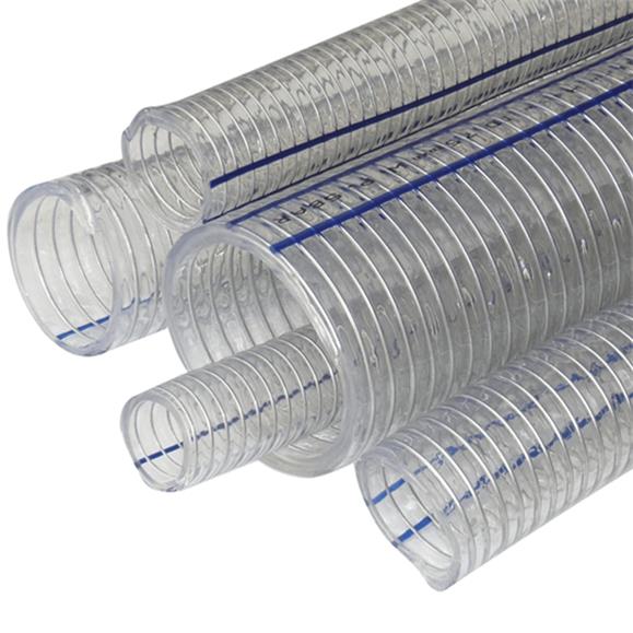 1 METRO MANGUERA DE PULVERIZACION TRANSPARENTE REVESTIDA DE ALAMBRE 14 MM (ROLLO 50 MTS)