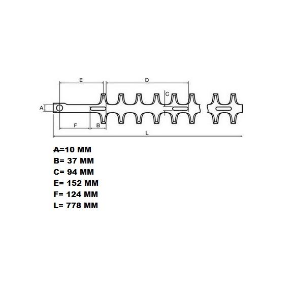 CUCHILLA CORTASETOS ECHO SUP/INF HC-2810ESR, DH-280ST(X411-001280)
