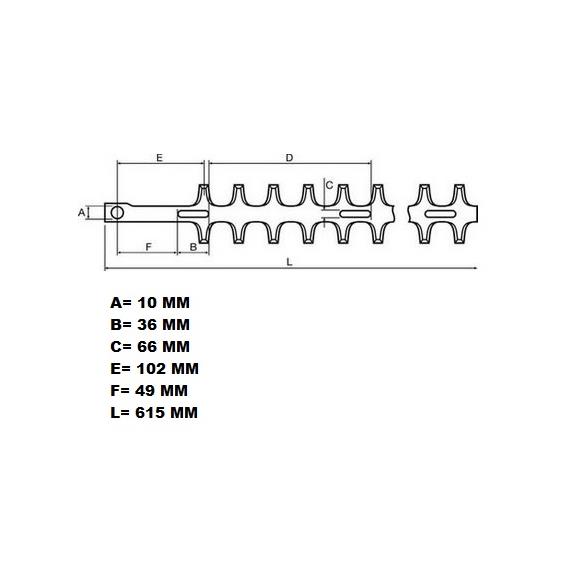 CUCHILLA CORTASETOS SUP/INF DH-221, HC-1501, HCR-1501