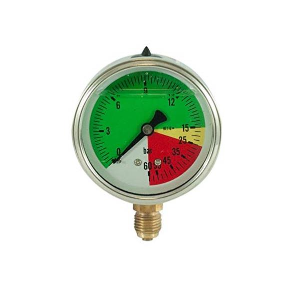 MANOMETRO COLORES  60 BARES , DIAM 63 MM, ROSCA MACHO 1/4"