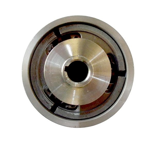 POLEA 2 CANALES CON EMBRAGUE , DIAM INT CAMPANA 118 MM , EJE DE 25,4 MM