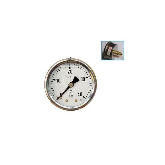 MANOMETRO GLICERINA CAJA INOXIDABLE DIAM 63 MM 40 BAR ENTRADA POSTERIOR 1/4"