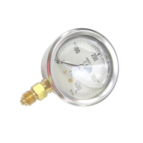 MANOMETRO GLICERINA CAJA INOXIDABLE DIAM 63MM 400 BAR