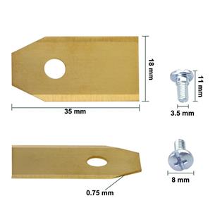 CUCHILLA AUTOMOWER, ESPESOR 0.75 MM 105, G1, G2, Solar Hybrid, 220AC, 230ACX, 260ACX, 265ACX, 305,