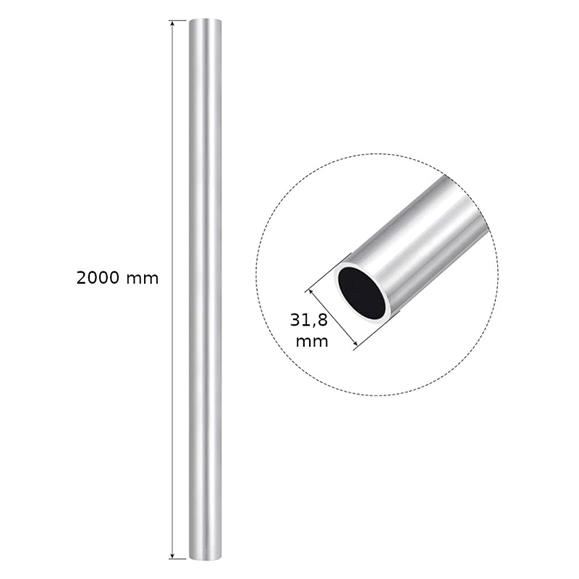 VARA DE ALUMINIO 31.8 MM  X 2000 MM X 2 MM , SC-800
