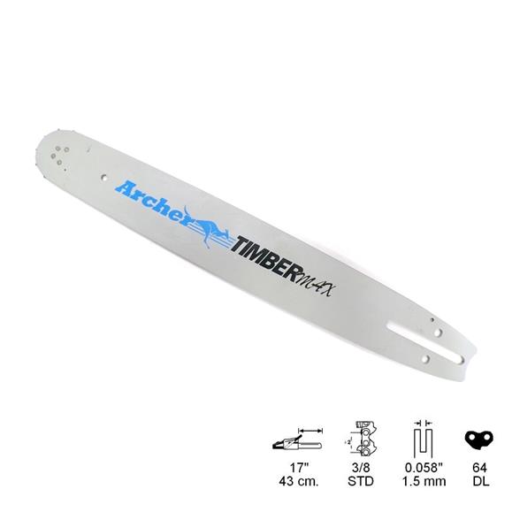 ESPADA LAMINADA 17"/43CM PASO 3/8 GALGA 0.058/1,5MM 64  ESLABONES