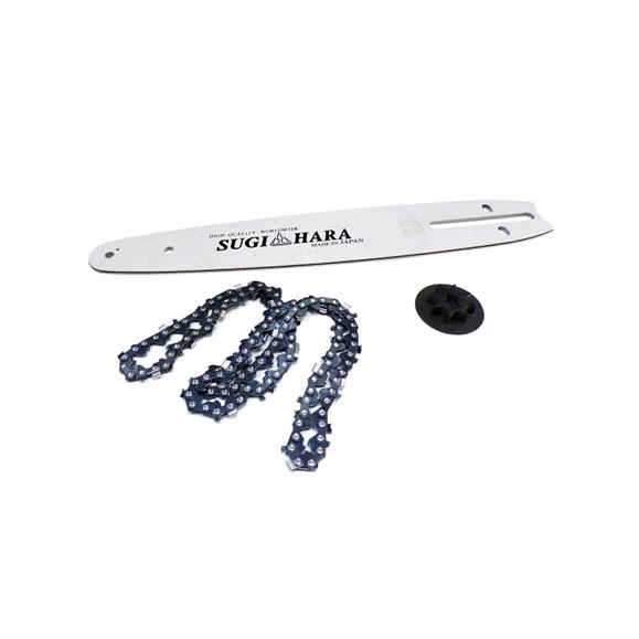 KIT PIÑON + CADENA SUGIHARA 1/4, 1.1 MM, 60 ESLAB + ESPADA CARVING 10 " JPS-240