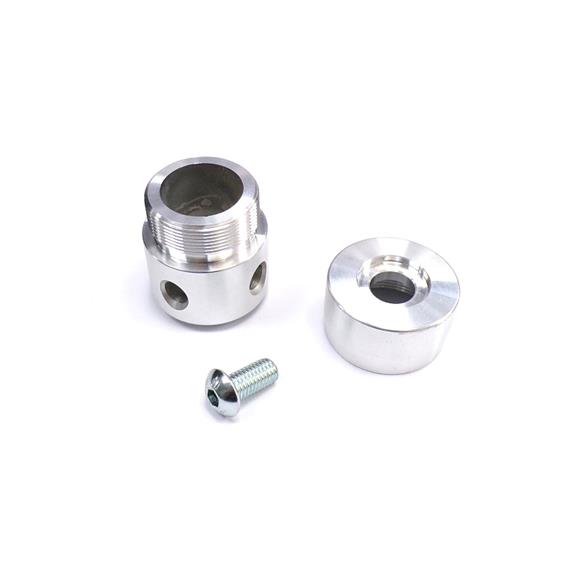 CABEZAL ALUMINIO 4 HILOS CON TORNILLO DE APRIETE LATERAL