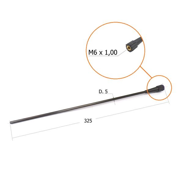 VARILLA FIBRA CARBONO 32,5 CM X 5 MM , ROSCADO