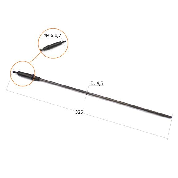 VARILLA CARBONO DIAM 4.5 MM X 325 MM, TWIST , VARE, FURIA,  ROSCA 3 MM