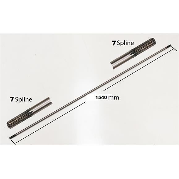 EJE TRANSMISION 7 ESTRIAS X 7 ESTRIAS, 8 MM, LONG 1540 MM
