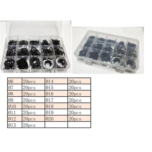CAJA 300 PRESILLAS EXTERIORES CIRCLIP VARIADAS