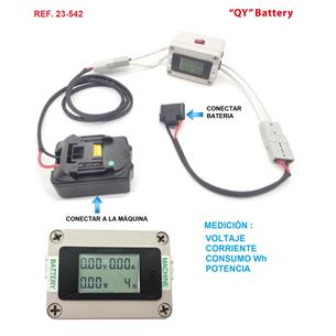 TESTER PARA MAQUINAS ELECTRICAS , MIDE: CONSUMO, POTENCIA, VOLTAJE Y AMPERIOS, ANCLAJE BATERIA  "QY"
