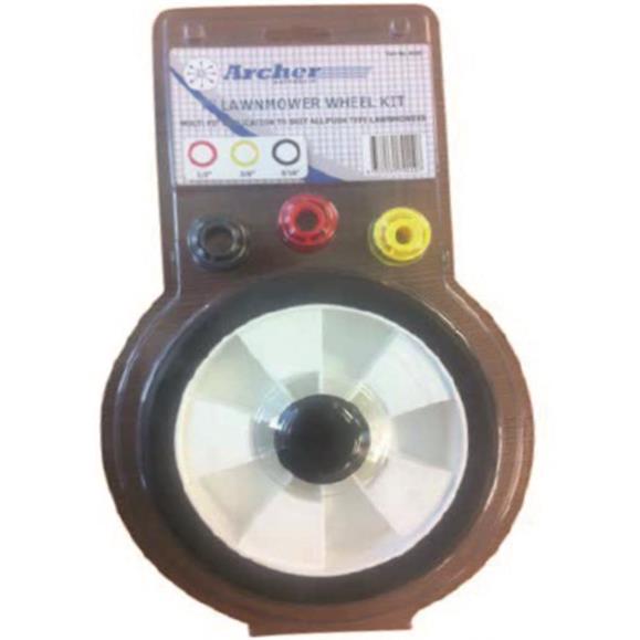 RUEDA UNIVERSAL CORTACESPED DE DIAMETRO 180 MM, CON JUEGO ADAPTADORES