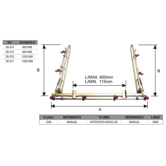 BARRA DOBLE HERBICIDA LATERAL -600MM SIN BOQUILLA Y PORTABOQUILLA, A 1,2M INDICAR LONGITUD B L 3M