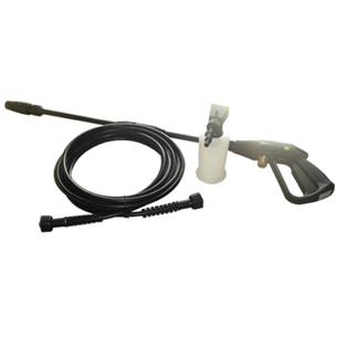 MANGUERA DE 140 BARES, 7,5 MTS CON LANZA DE BOQUILLA REGULABLE ROSCA M22X1,5 + KIT JABON DE M22X1,5