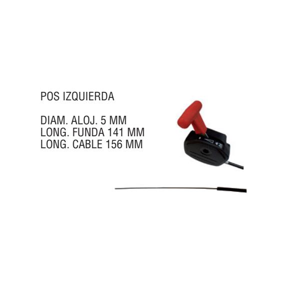 ACELERADOR COMPLETO POS. IZQDA - DIAM. ALOJ. 5MM, LONG 156MM, FUNDA 141MM