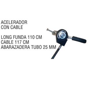 MANDO ACELERADOR CON CABLE, LONG FUNDA 110 CM , LONG CABLE 117 CM HS-001-04-01