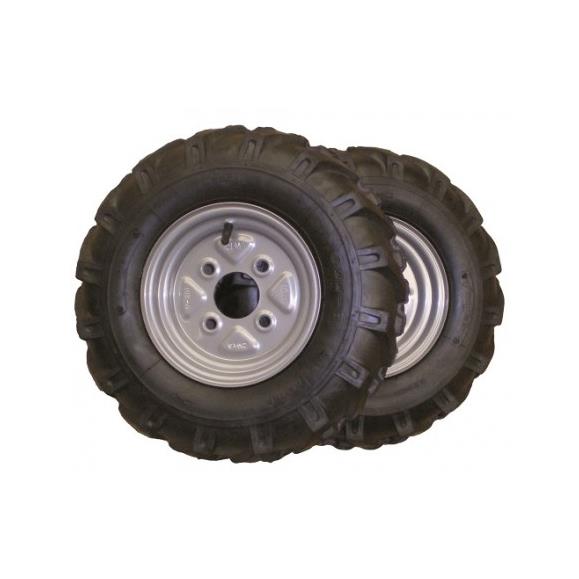 KIT RUEDAS NEUMATICAS(2 RUEDAS) 4.00-8, SIN BUJES, ATAQUE CHINO(INCLUYE TUERCAS,TORNILLO Y ARANDELA)