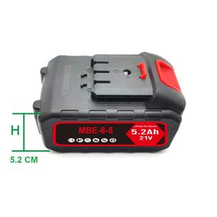 BATERIA LITIO ION 5.2 AH, 21V,  MOTOSIERRA MBE-6, TIPO "QY"