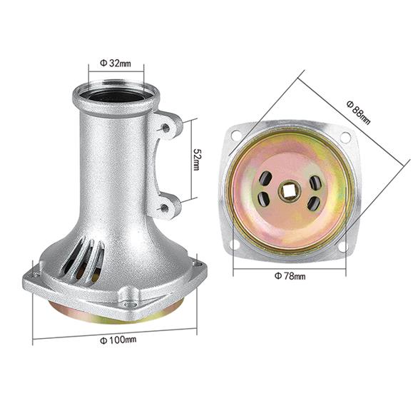 CAMPANA CON SOPORTE COMPLETA  NK-320, DIAM 78 MM, TUBO 32 MM, EJE 8 MM CUADRADO